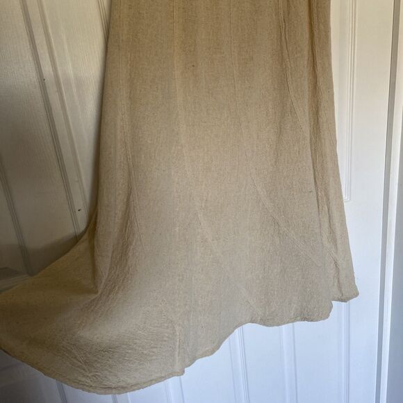 sacred threads XL 16 elastic drawstring waist cotton cream floral aplique skirt - Picture 7 of 8